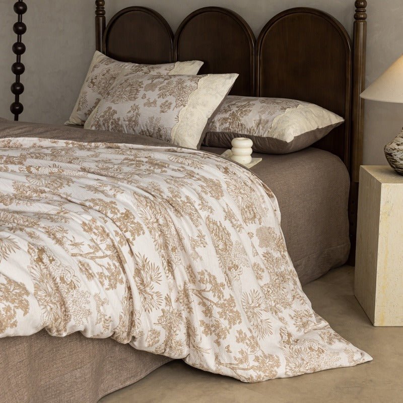 - Ever Lasting - Elowen Plant Floral Bedding Set / Dark Brown - Bedding Set - Ever Lasting