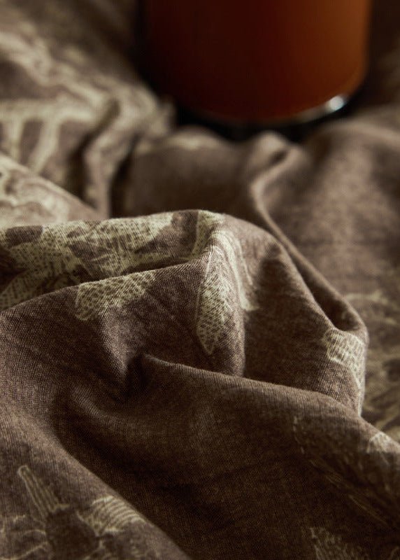 - Ever Lasting - Elowen Plant Floral Bedding Set / Dark Brown - Bedding Set - Ever Lasting