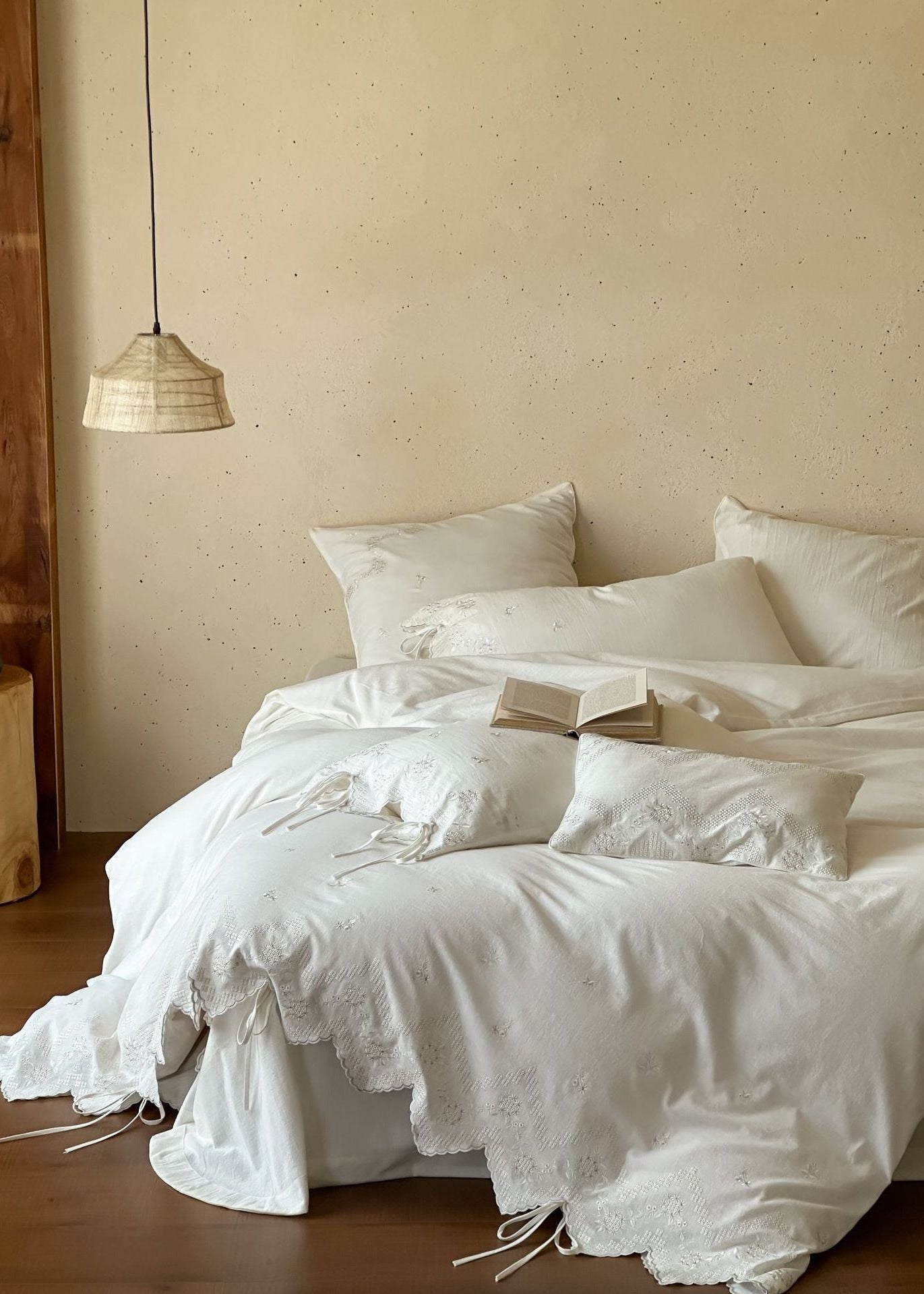 -Ever Lasting - Elsie Floral Bedding Set / White -Bedding Set -Ever Lasting
