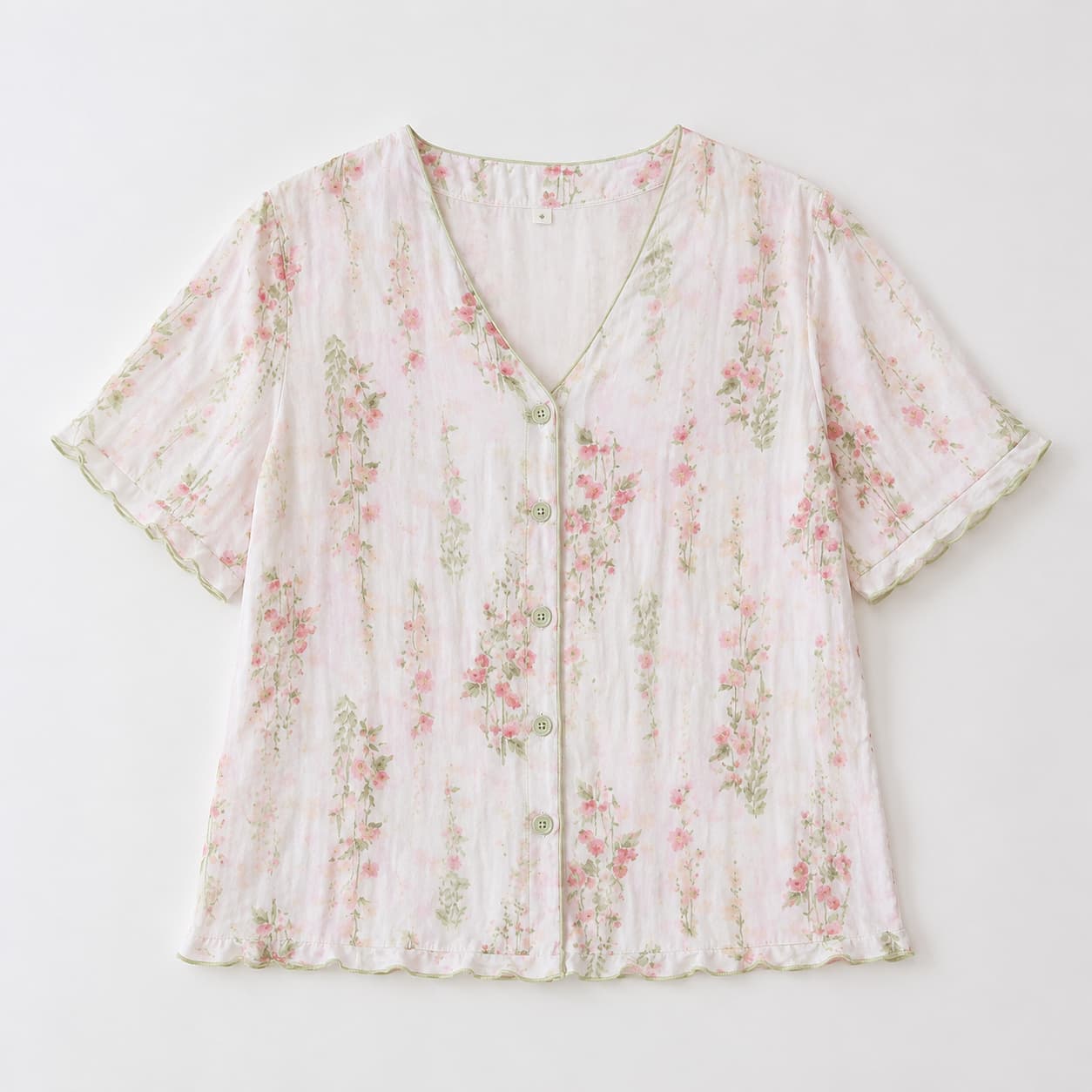 -Ever Lasting - Elunet Shorts & Long-Pant Floral Pajama Set / Pink -Pajamas -Ever Lasting