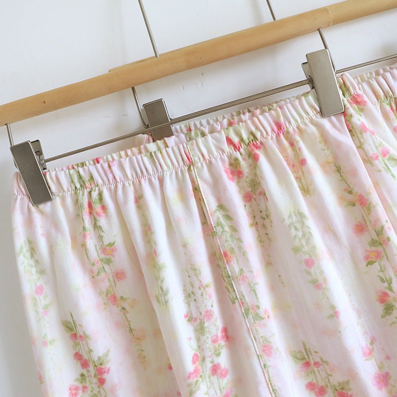 -Ever Lasting - Elunet Shorts & Long-Pant Floral Pajama Set / Pink -Pajamas -Ever Lasting