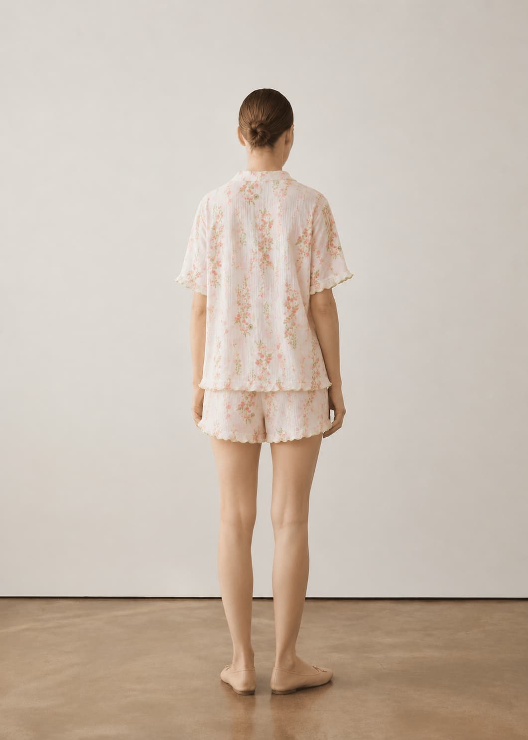 -Ever Lasting - Elunet Shorts & Long-Pant Floral Pajama Set / Pink -Pajamas -Ever Lasting
