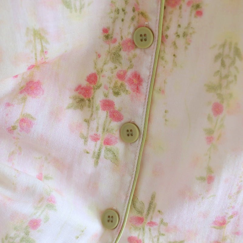 -Ever Lasting - Elunet Shorts & Long-Pant Floral Pajama Set / Pink -Pajamas -Ever Lasting