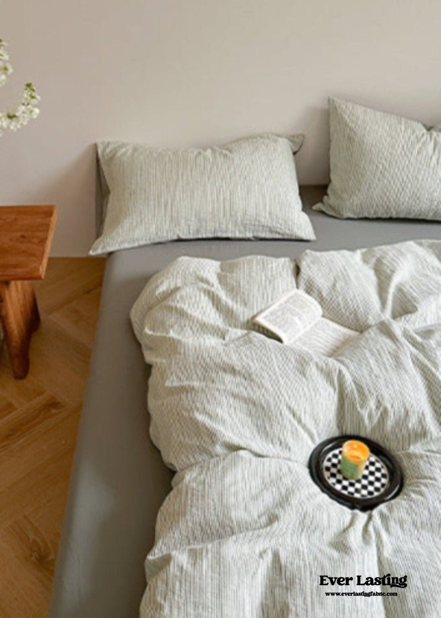 Emma Duo Striped Jacquard Bedding Set / Brown - Ever Lasting