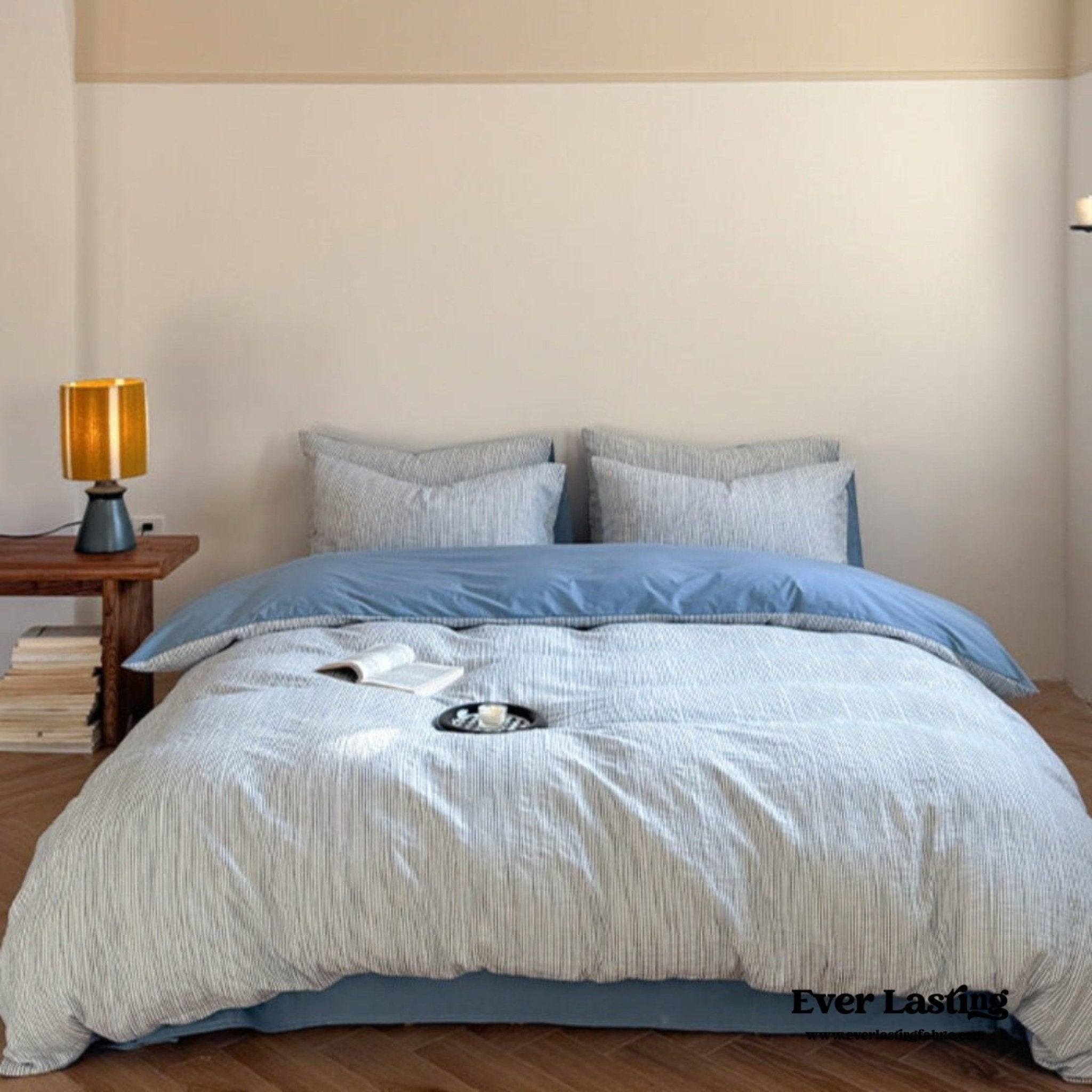 Emma Duo Striped Jacquard Bedding Set / Brown - Ever Lasting