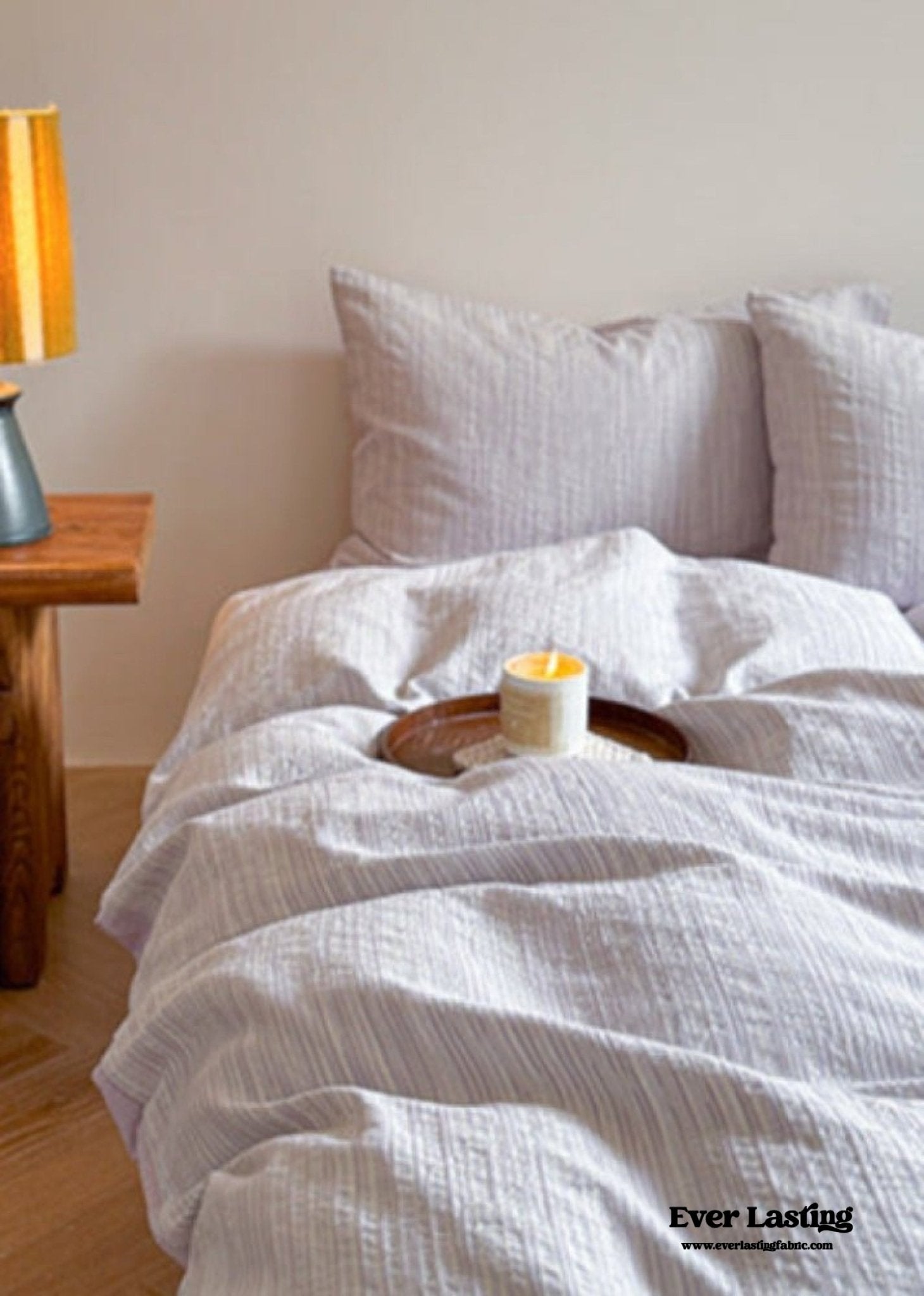 Emma Duo Striped Jacquard Bedding Set / Brown - Ever Lasting