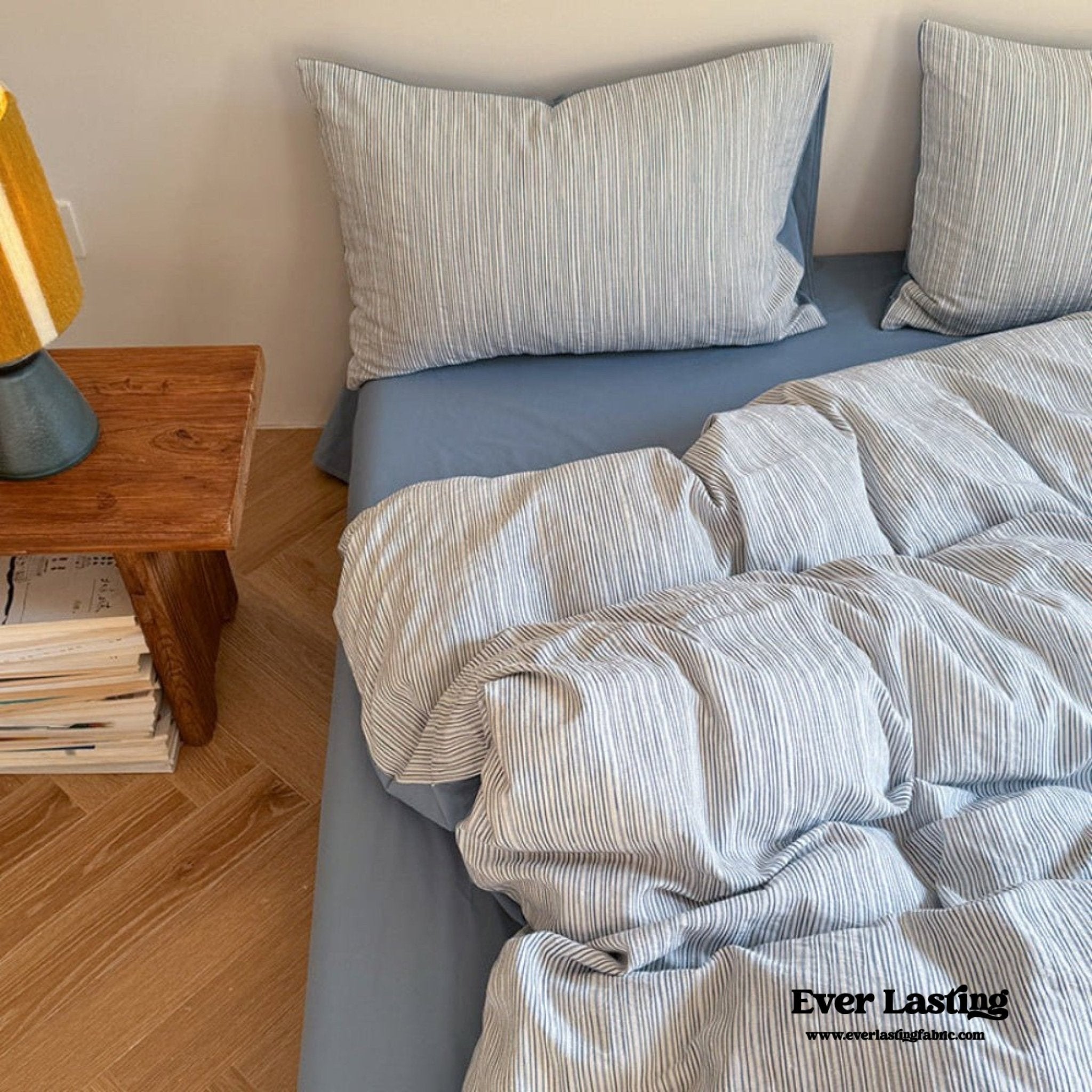 Emma Duo Striped Jacquard Bedding Set / Cream - Ever Lasting