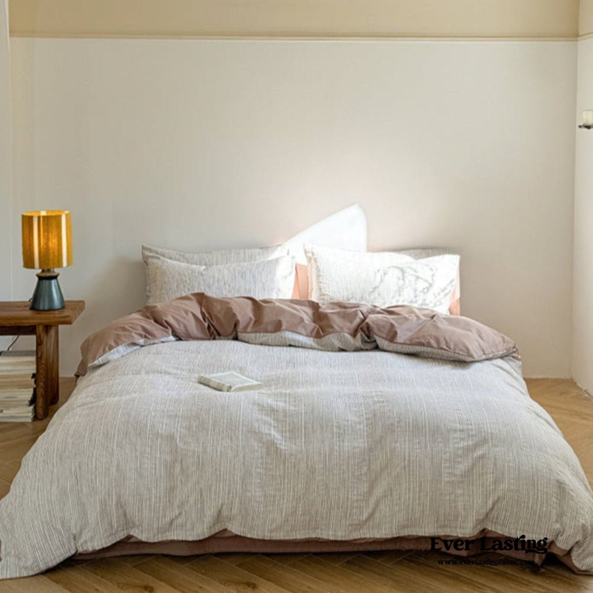 Emma Duo Striped Jacquard Bedding Set / Cream - Ever Lasting