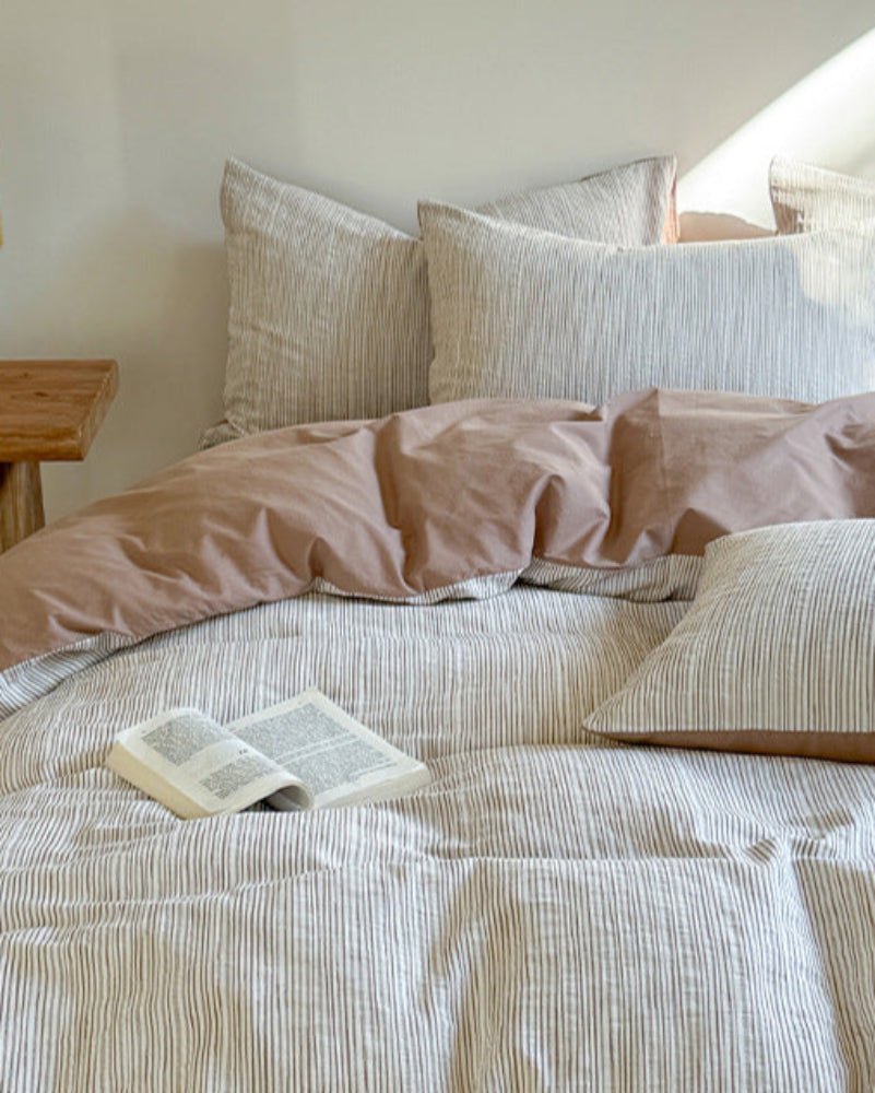 Emma Duo Striped Jacquard Bedding Set / Light Pink - Ever Lasting