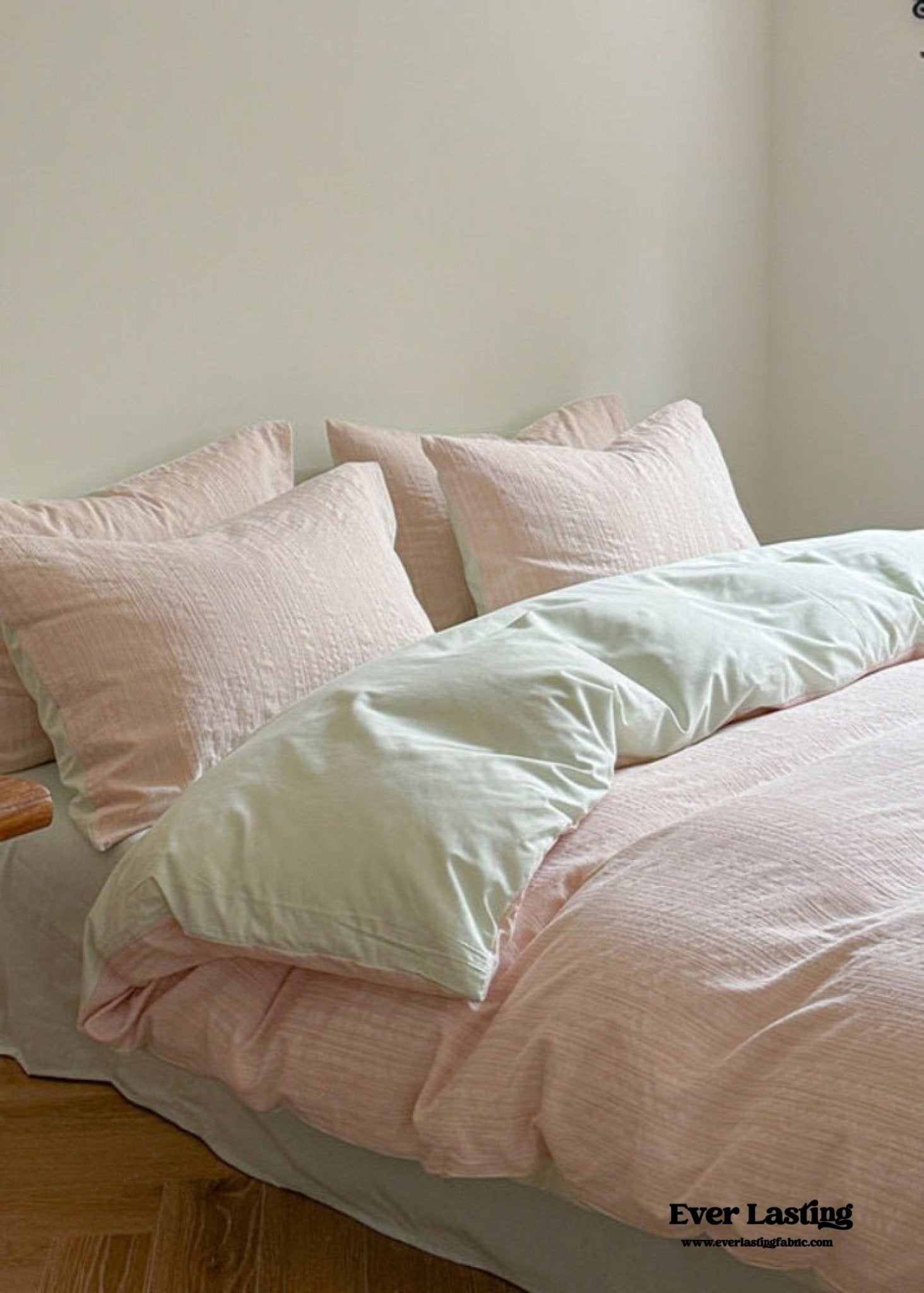 Emma Duo Striped Jacquard Bedding Set / Light Pink - Ever Lasting