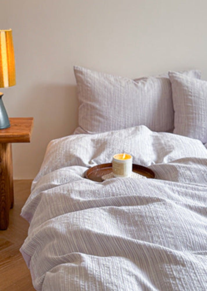 Emma Duo Striped Jacquard Bedding Set / Light Pink - Ever Lasting