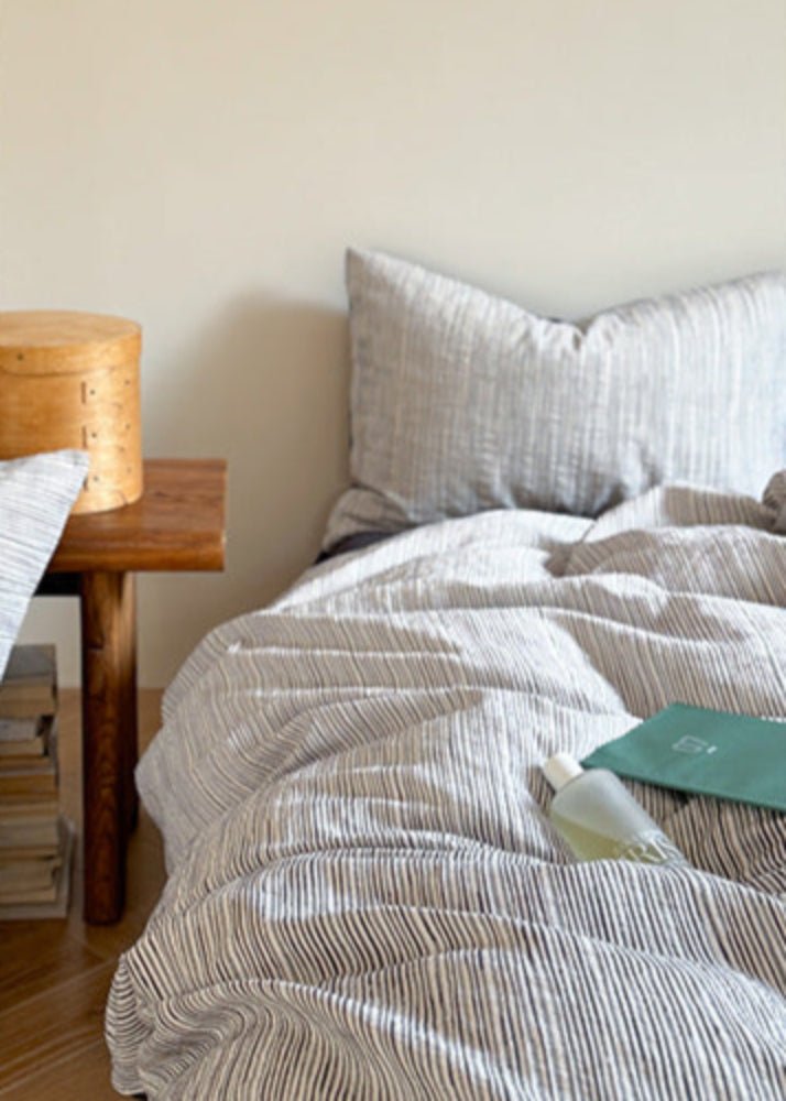 Emma Duo Striped Jacquard Bedding Set / Light Pink - Ever Lasting