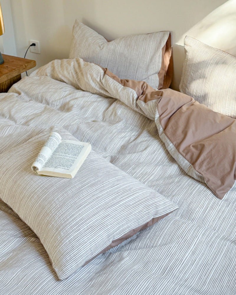 Emma Duo Striped Jacquard Bedding Set / Light Pink - Ever Lasting