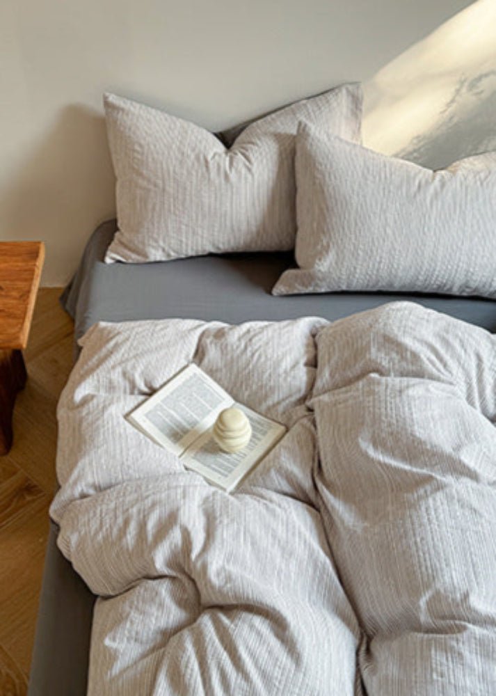 Emma Duo Striped Jacquard Bedding Set / Light Pink - Ever Lasting