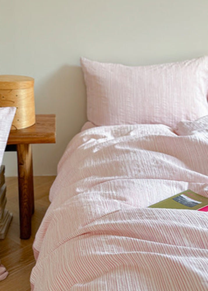 Emma Duo Striped Jacquard Bedding Set / Light Pink - Ever Lasting