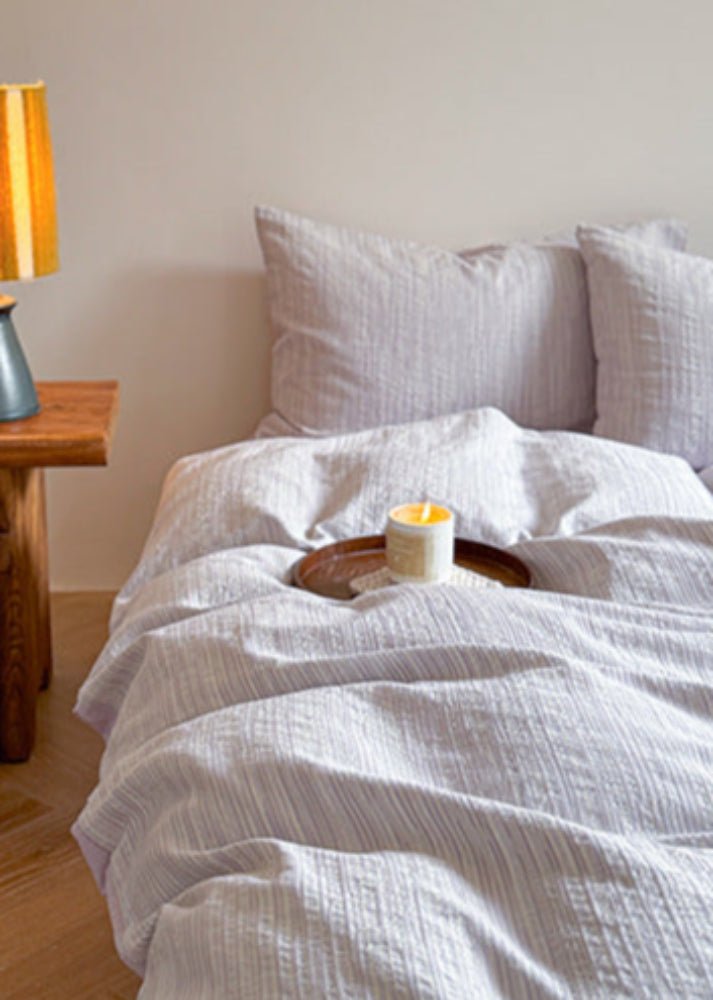 Emma Duo Striped Jacquard Bedding Set / Light Pink - Ever Lasting