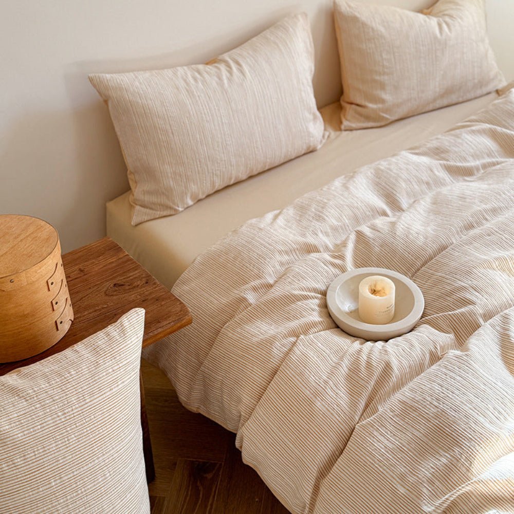 Emma Duo Striped Jacquard Bedding Set / Light Pink - Ever Lasting