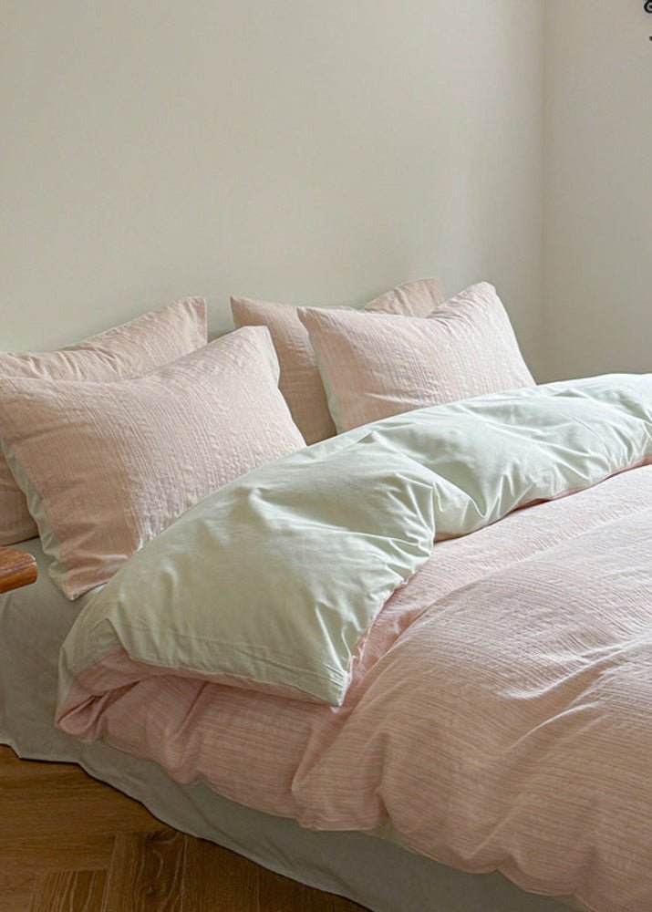 Emma Duo Striped Jacquard Bedding Set / Light Pink - Ever Lasting