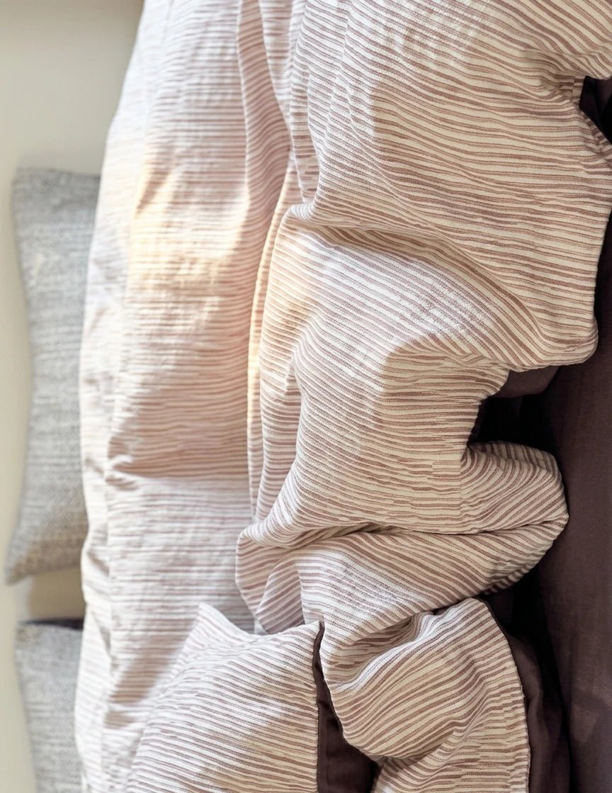 -Ever Lasting - Emma Duo Striped Jacquard Bedding Set / Light Pink -Bedding Set -Ever Lasting