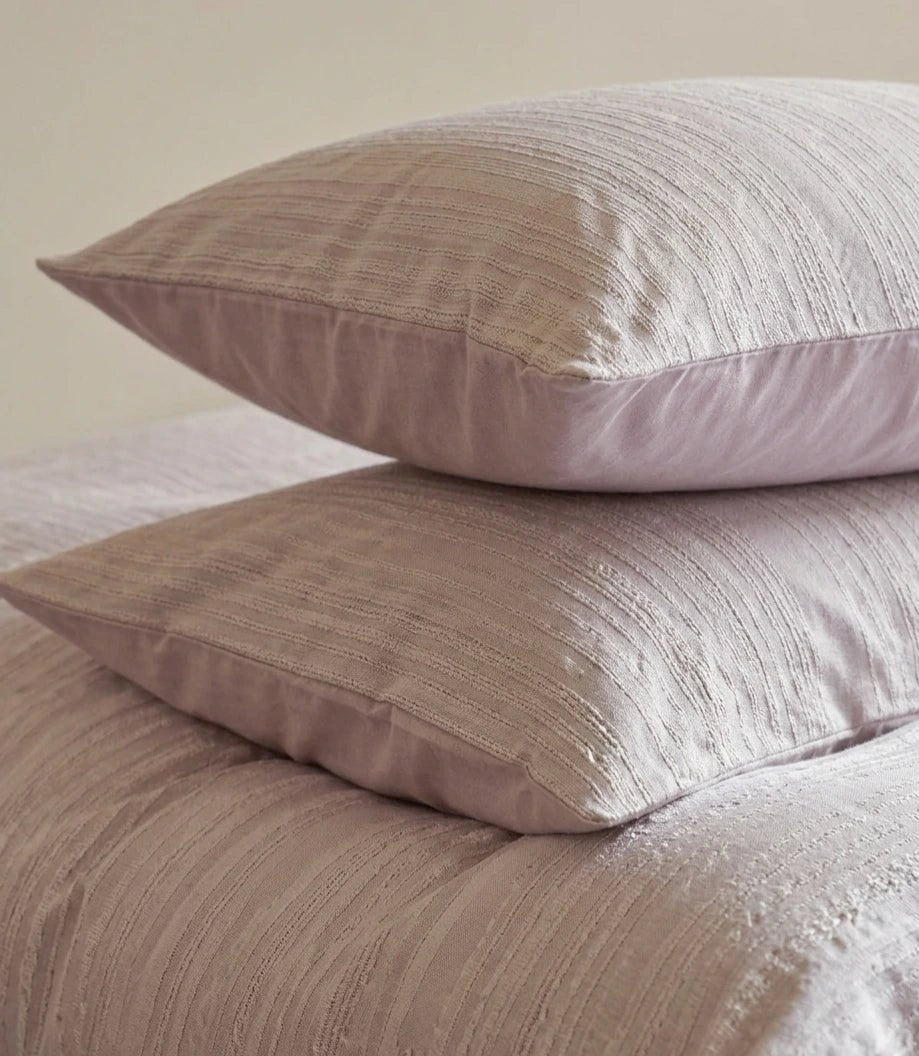 -Ever Lasting - Emma Duo Striped Jacquard Bedding Set / Light Pink -Bedding Set -Ever Lasting