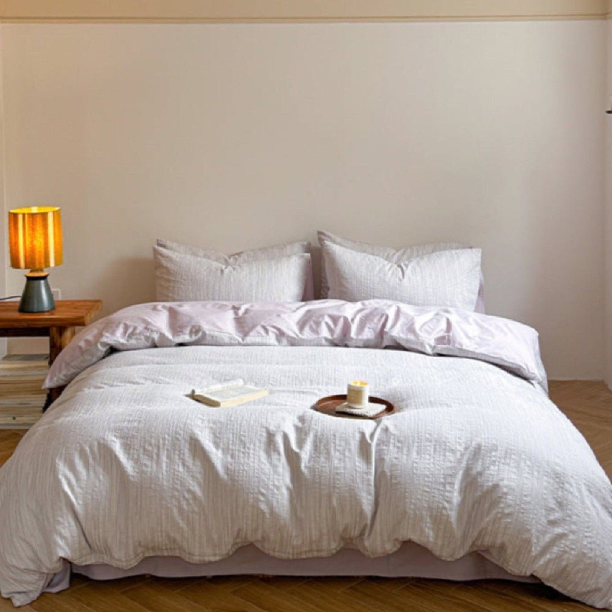 Emma Duo Striped Jacquard Bedding Set / Pink - Ever Lasting