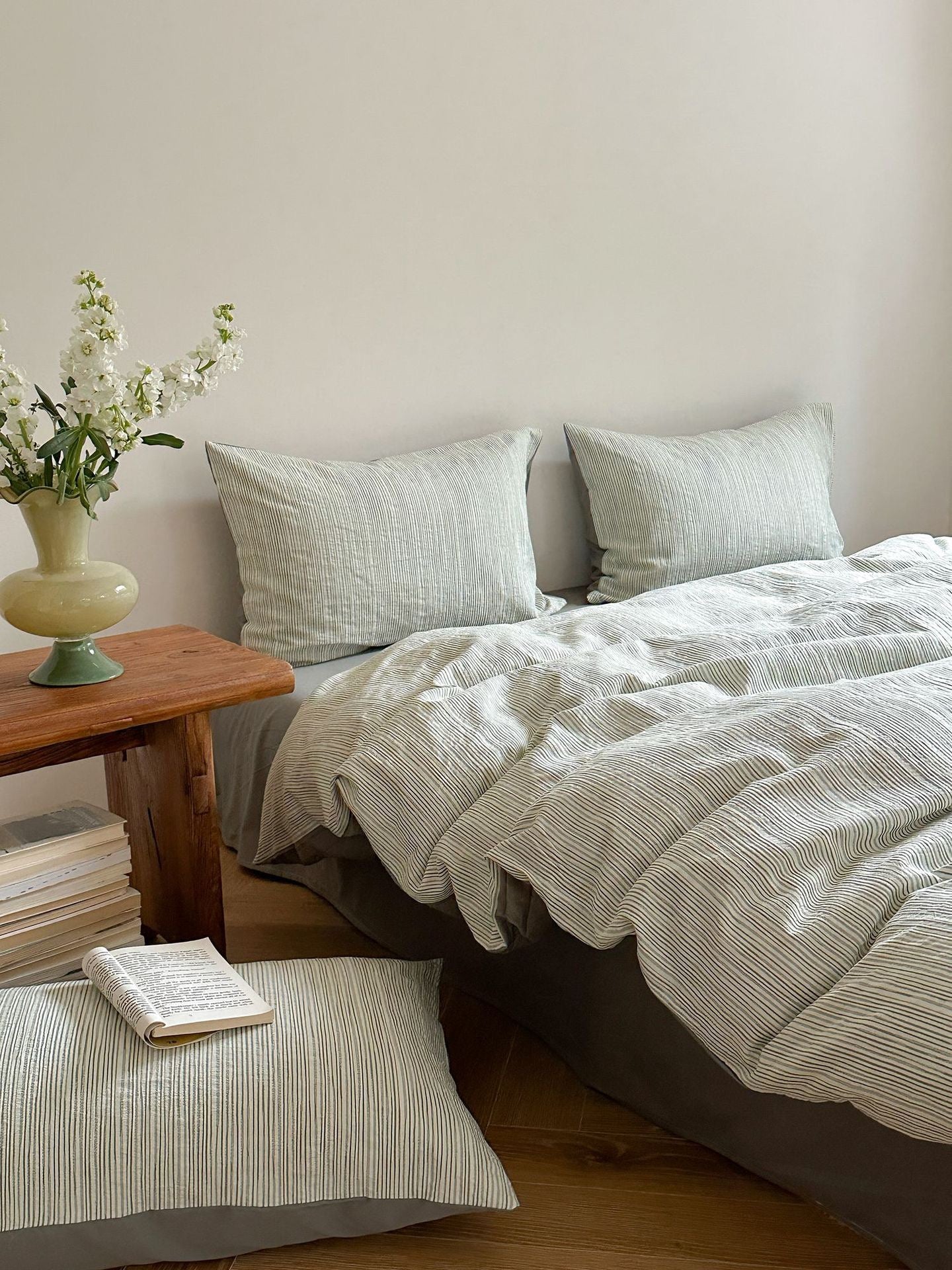 - Ever Lasting - Emma Duo Striped Jacquard Bedding Set / Pink - Bedding Set - Ever Lasting