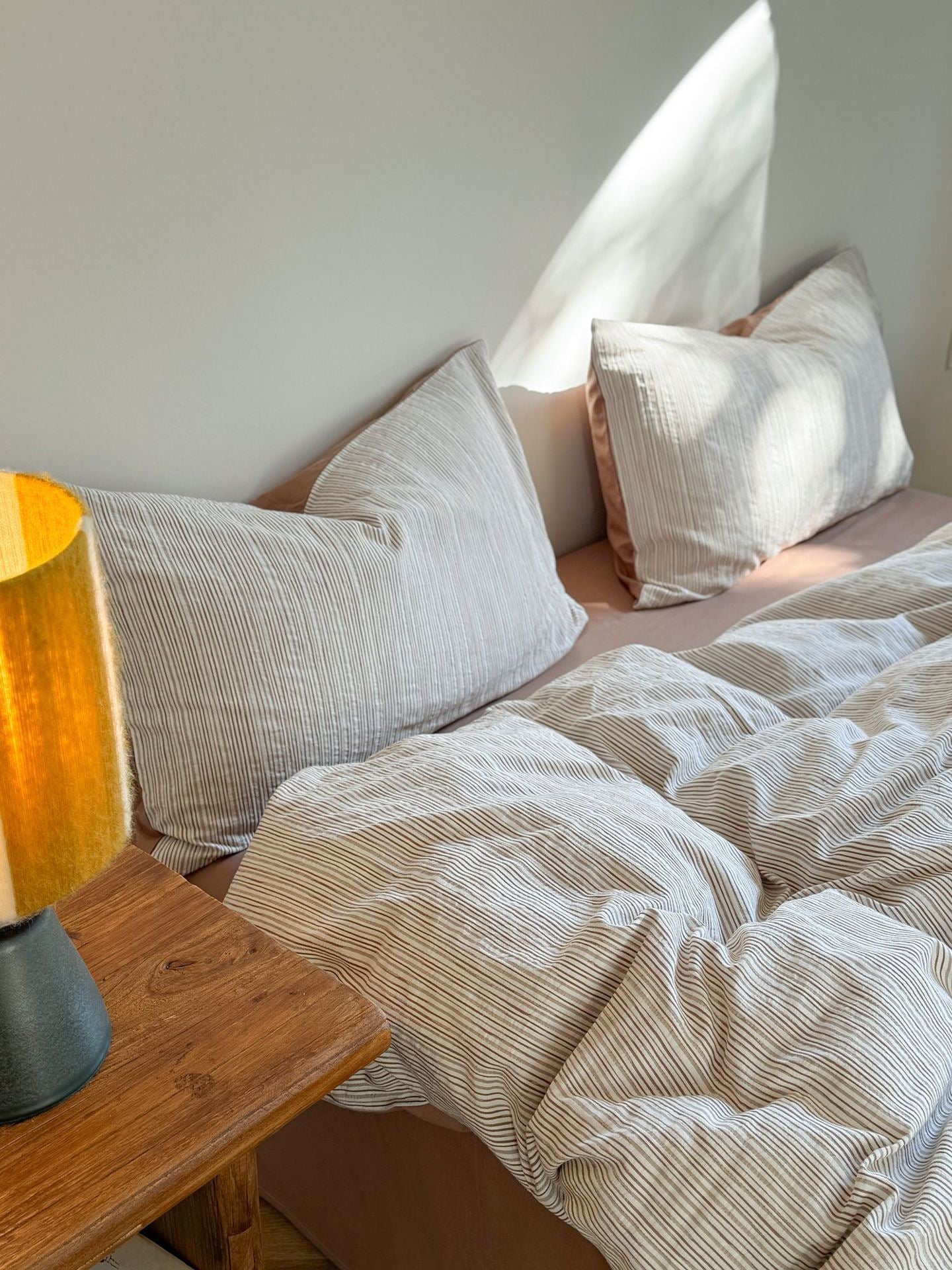 - Ever Lasting - Emma Duo Striped Jacquard Bedding Set / Pink - Bedding Set - Ever Lasting