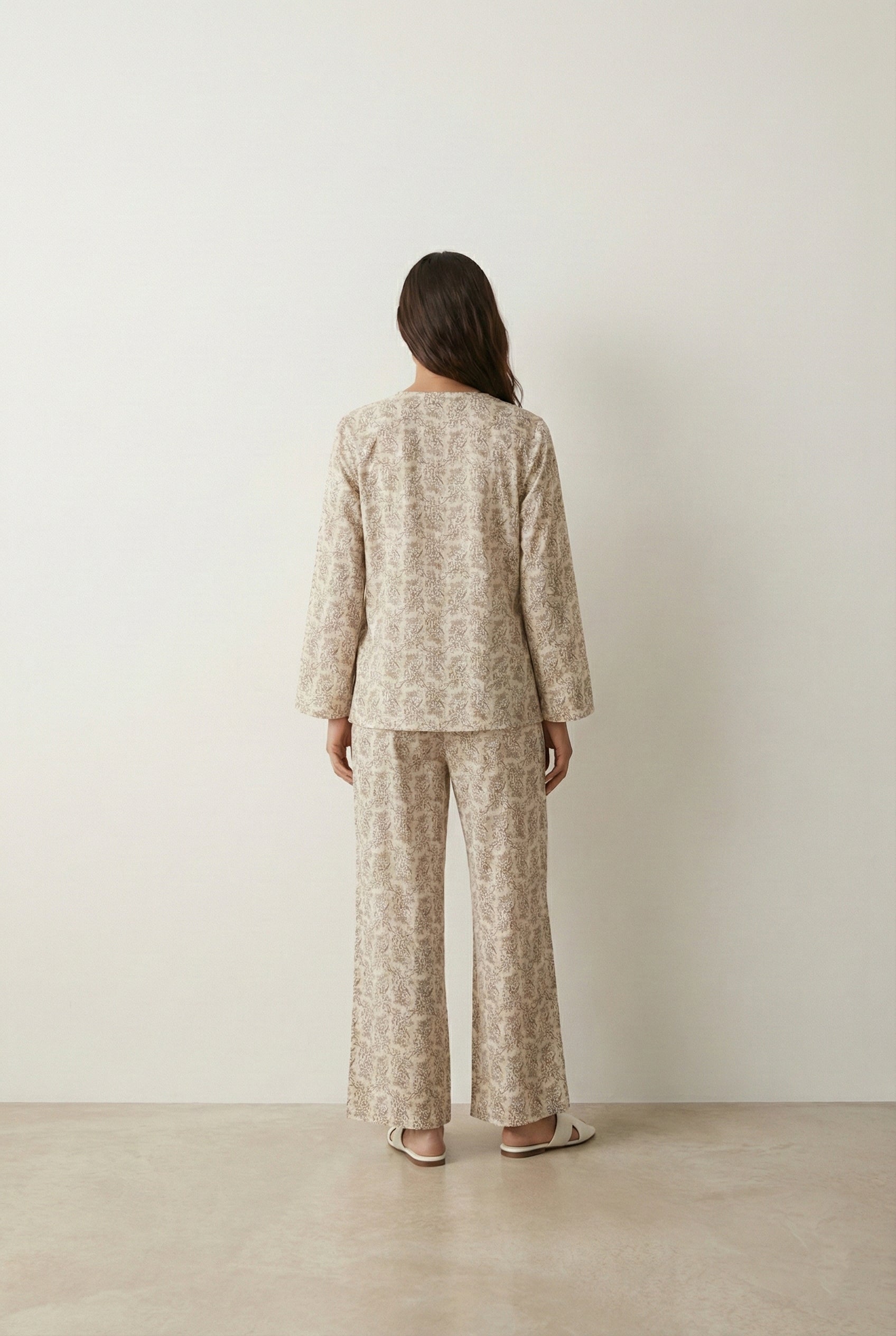 - Ever Lasting - Esme Cotton Yarn Pajama Set / Cream - Pajamas - Ever Lasting