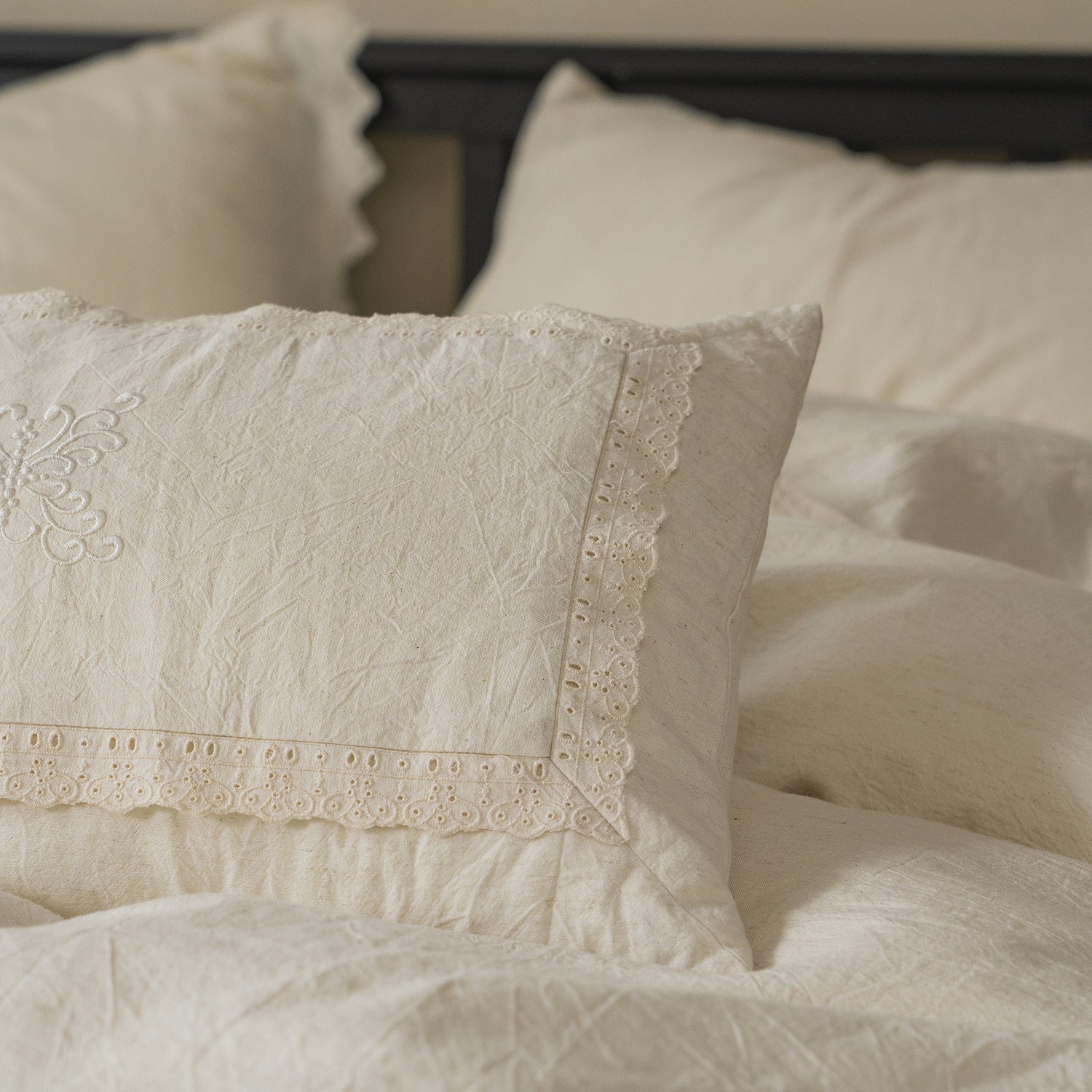 - Ever Lasting - Esme French Linen Cotton Embroidered Floral Bedding Bundle - Bedding Bundle - Ever Lasting