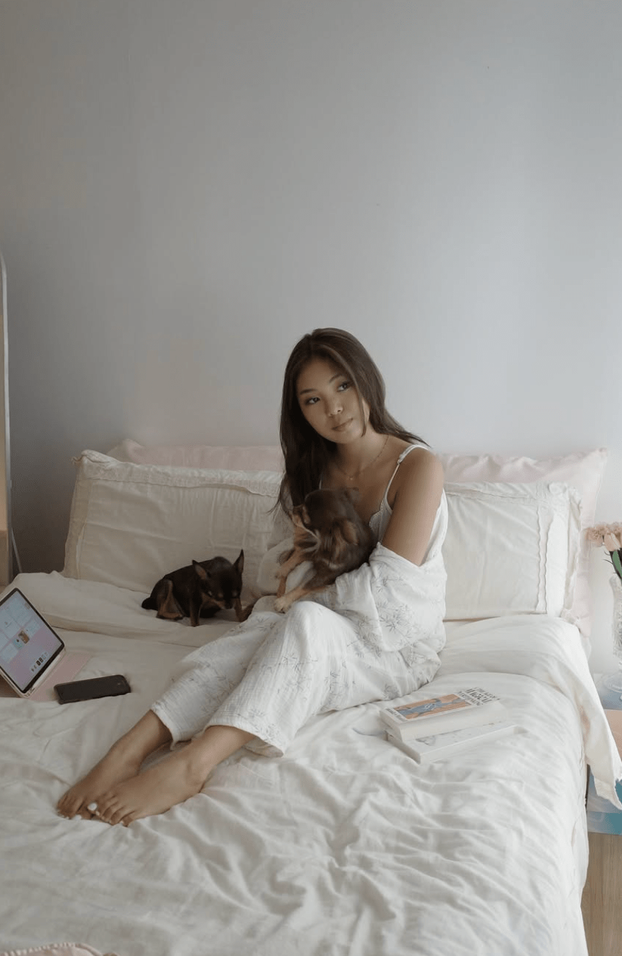 - Ever Lasting - Esme French Linen Cotton Embroidered Floral Bedding Set / White - Bedding Set - Ever Lasting