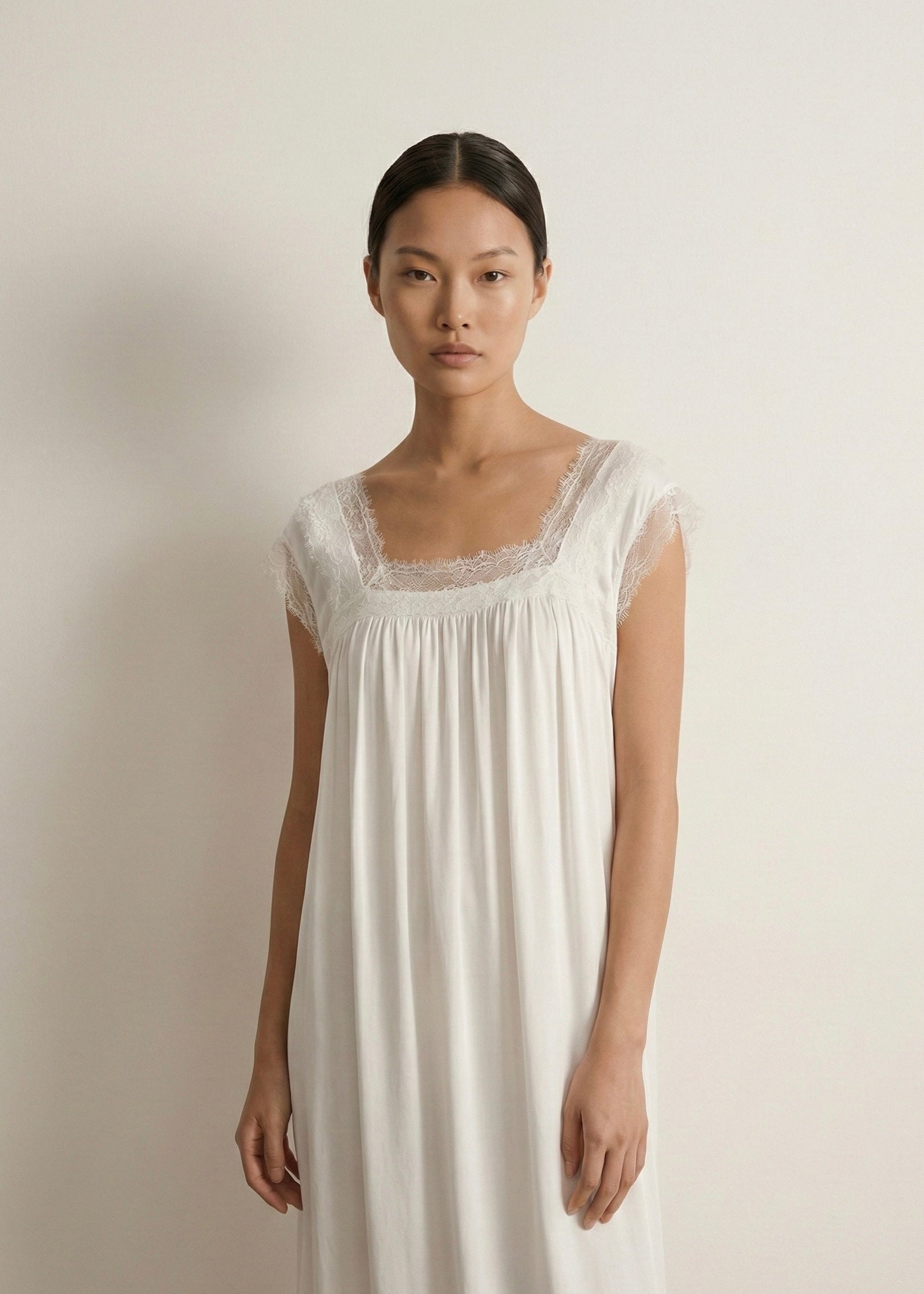 - Ever Lasting - Estelle Lace Pajama Set / White - Pajamas - Ever Lasting