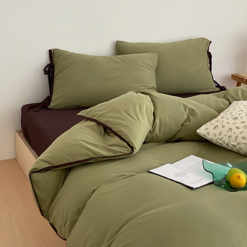 Evangeline Pastel Bow Tie Twill Bedding Set / Blue - Ever Lasting