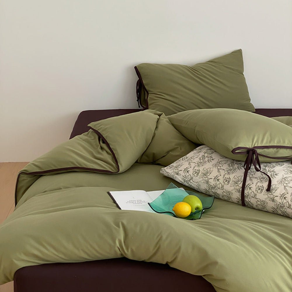 Evangeline Pastel Bow Tie Twill Bedding Set / Blue - Ever Lasting