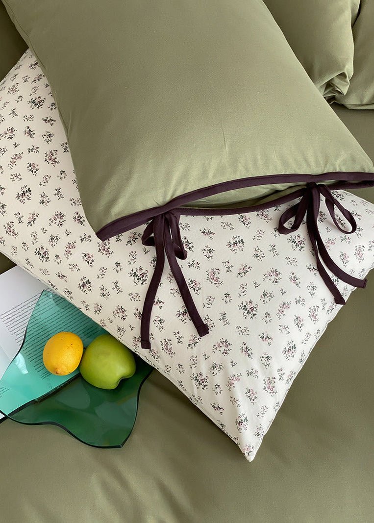 Evangeline Pastel Bow Tie Twill Bedding Set / Blue - Ever Lasting