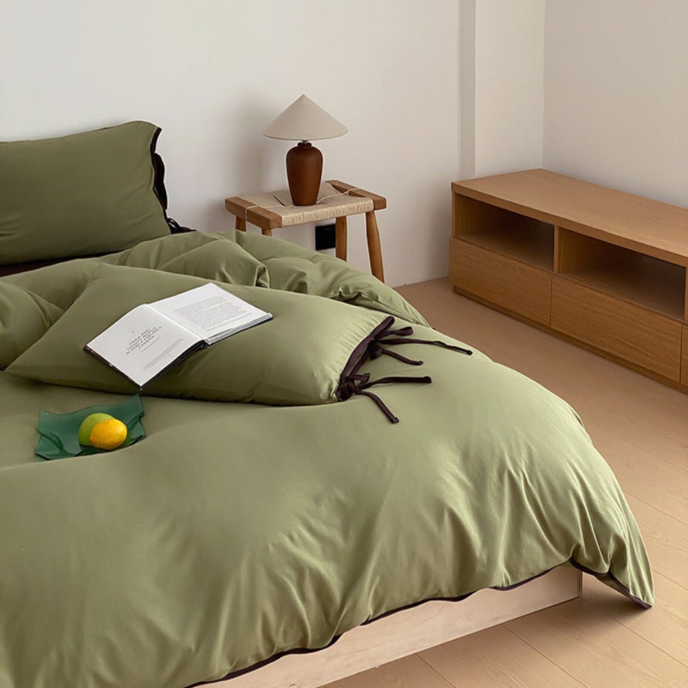 Evangeline Pastel Bow Tie Twill Bedding Set / Blue - Ever Lasting