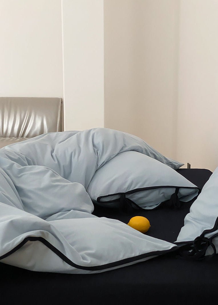 Evangeline Pastel Bow Tie Twill Bedding Set / Blue - Ever Lasting