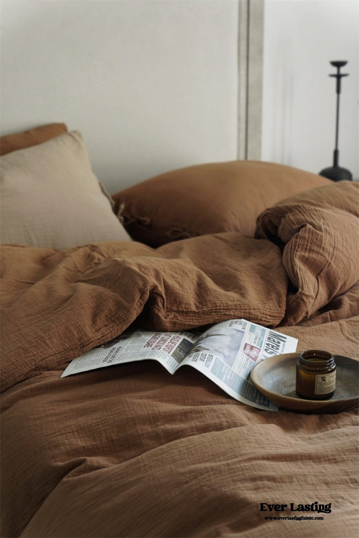 Evelyn Retro Double Gauze Bedding Set / Beige Brown - Ever Lasting