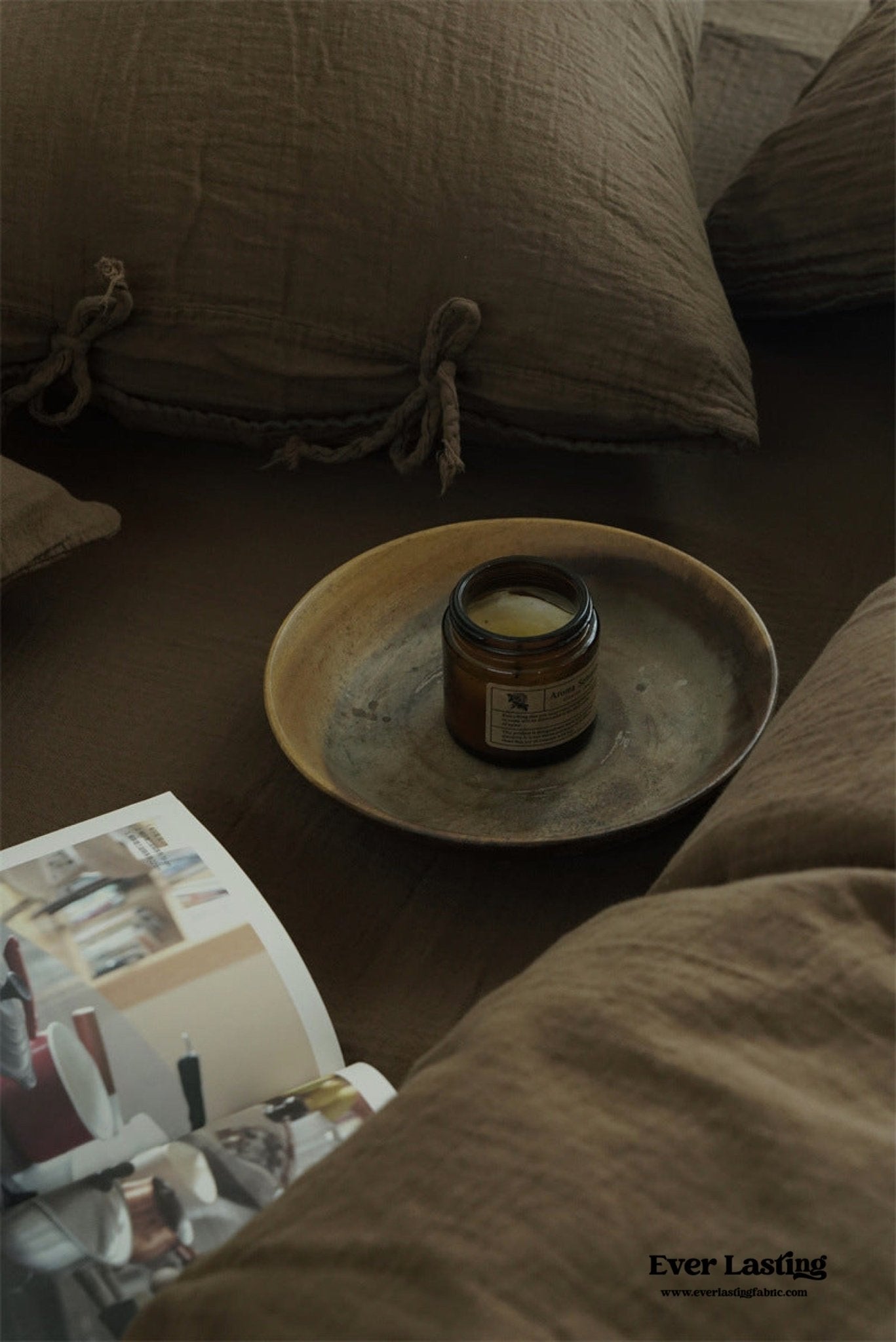 Evelyn Retro Double Gauze Bedding Set / Beige Brown - Ever Lasting