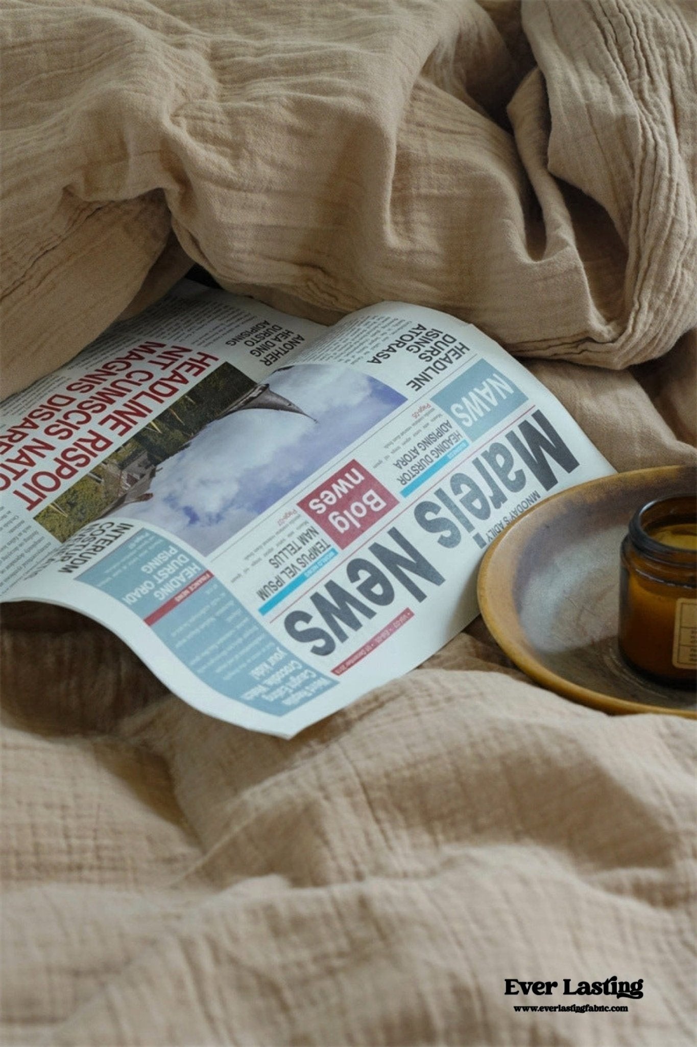 Evelyn Retro Double Gauze Bedding Set / Beige Brown - Ever Lasting