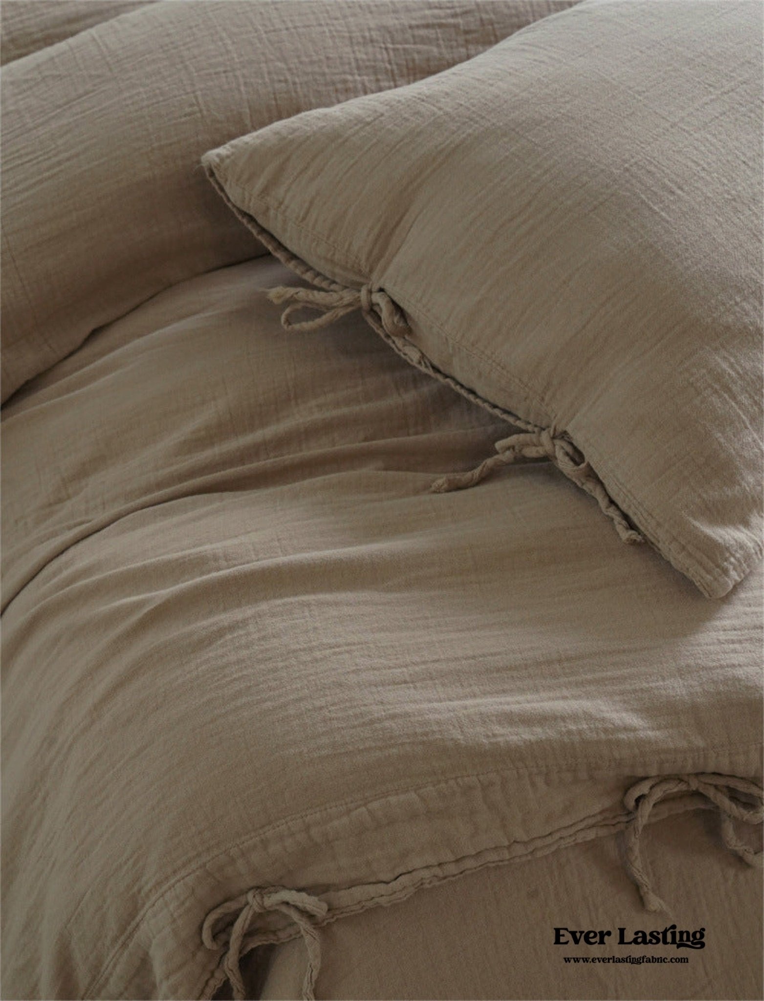 Evelyn Retro Double Gauze Bedding Set / Caramel Brown - Ever Lasting