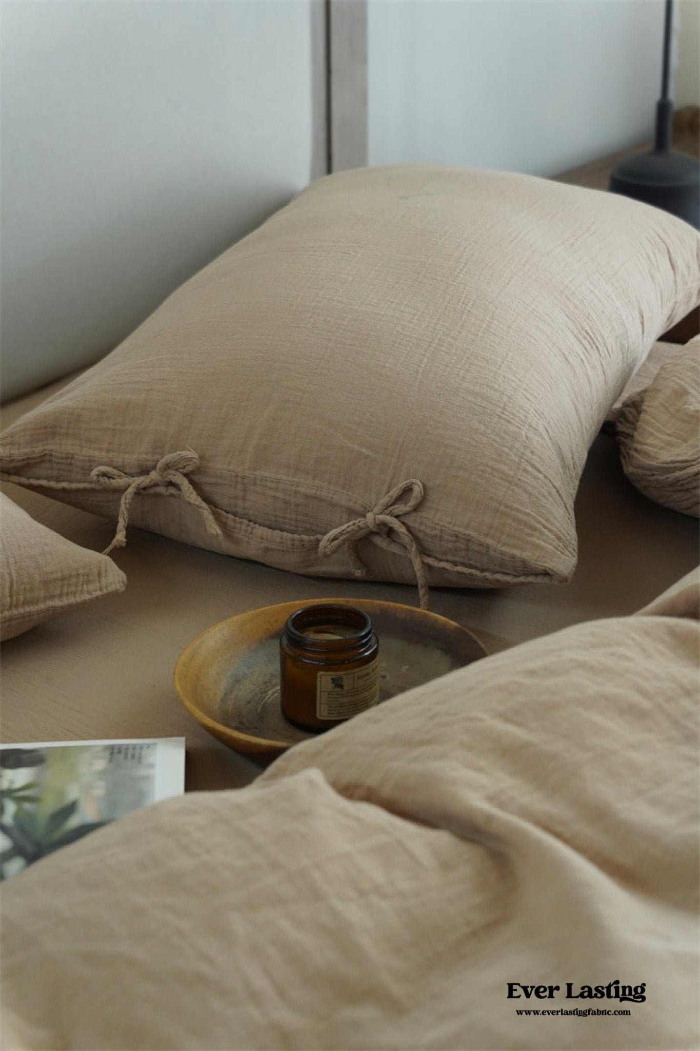 Evelyn Retro Double Gauze Bedding Set / Caramel Brown - Ever Lasting