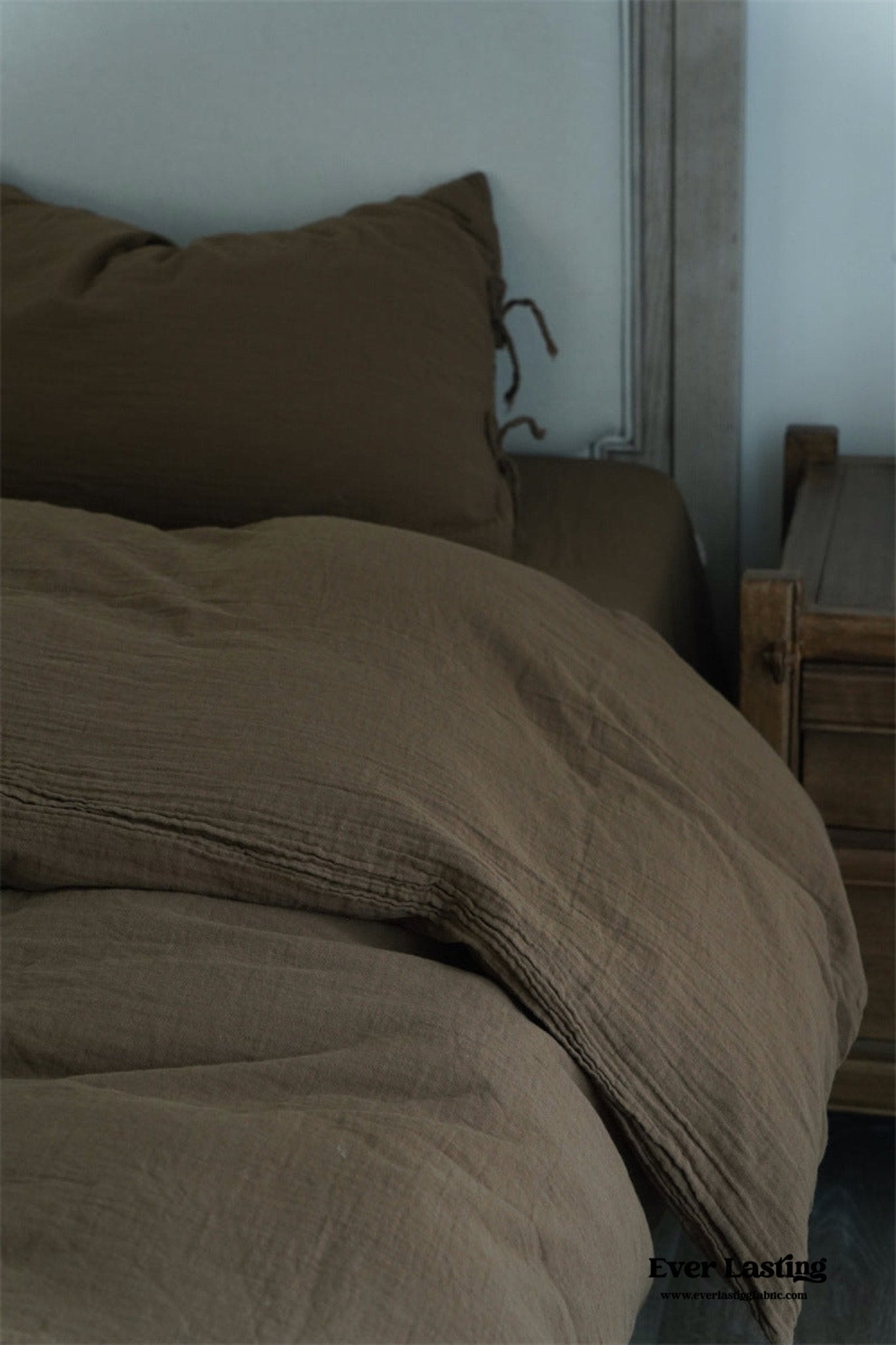 Evelyn Retro Double Gauze Bedding Set / Caramel Brown - Ever Lasting