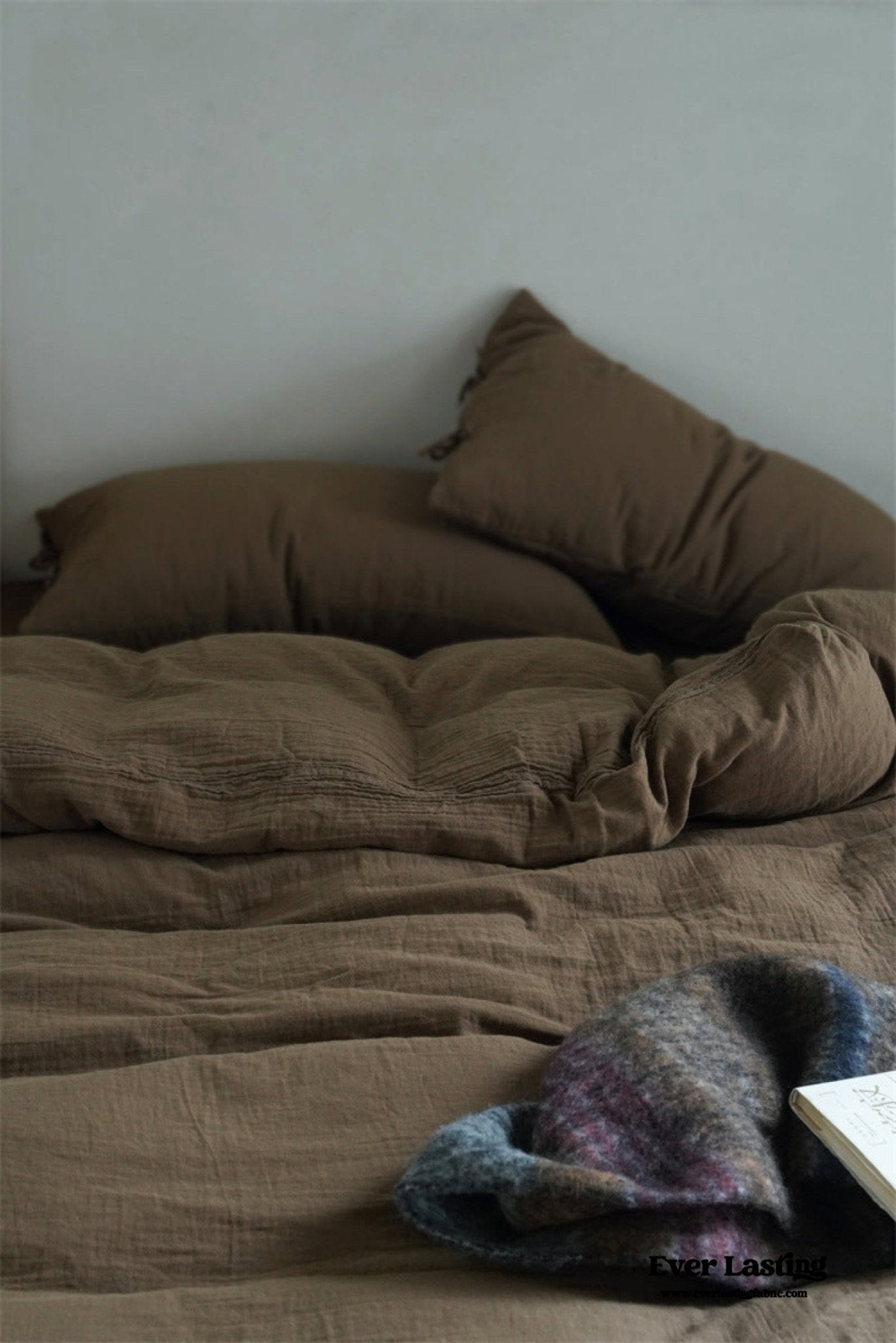 Evelyn Retro Double Gauze Bedding Set / Chestnut Brown - Ever Lasting