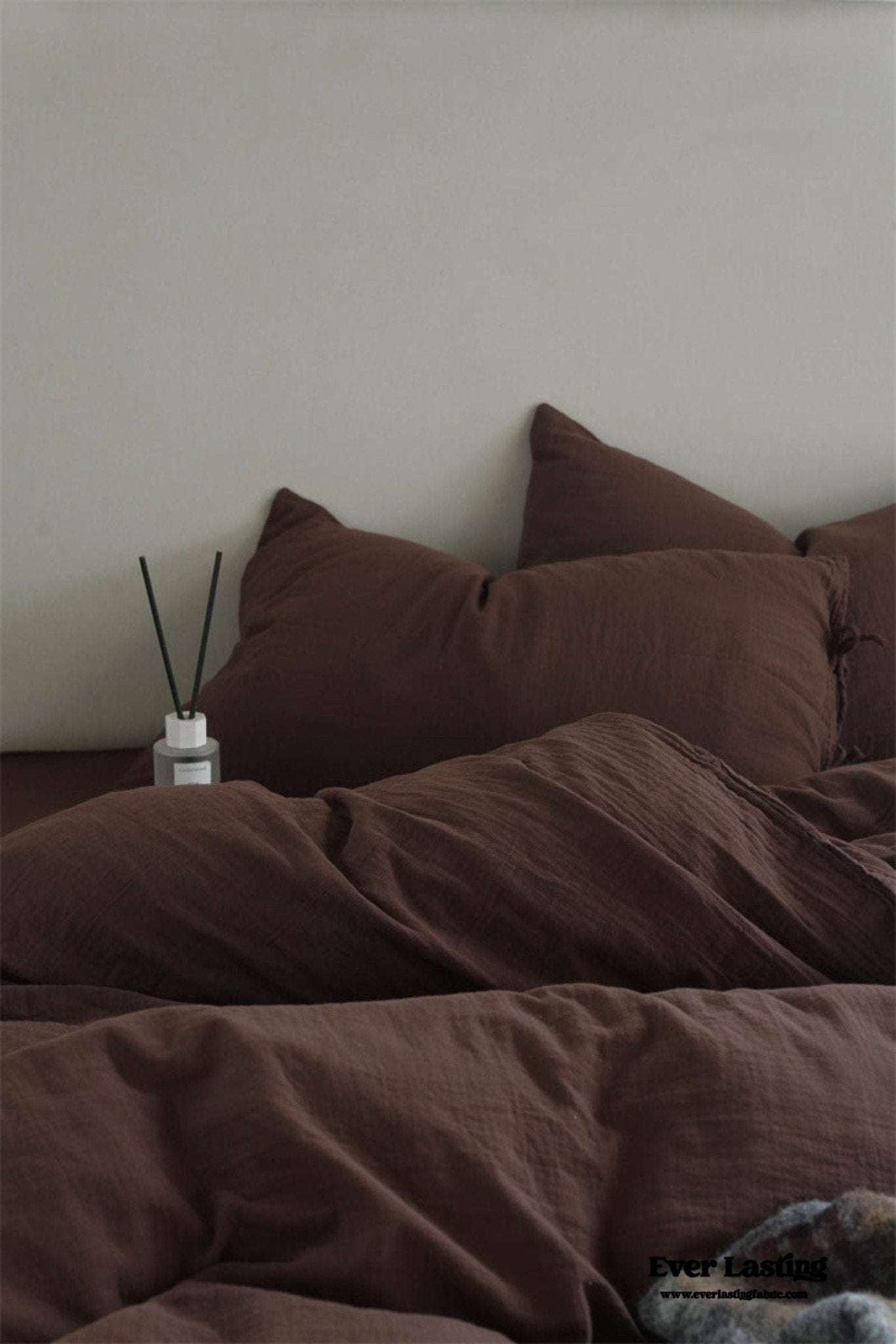 Evelyn Retro Double Gauze Bedding Set / Chestnut Brown - Ever Lasting