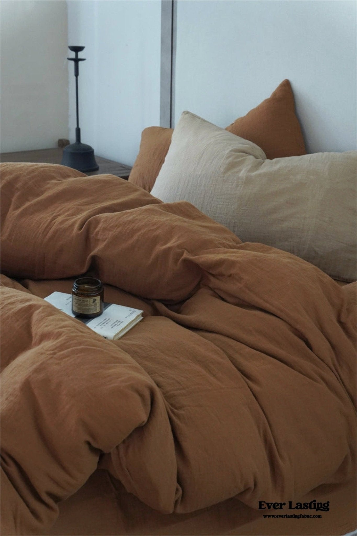 Evelyn Retro Double Gauze Bedding Set / Chestnut Brown - Ever Lasting