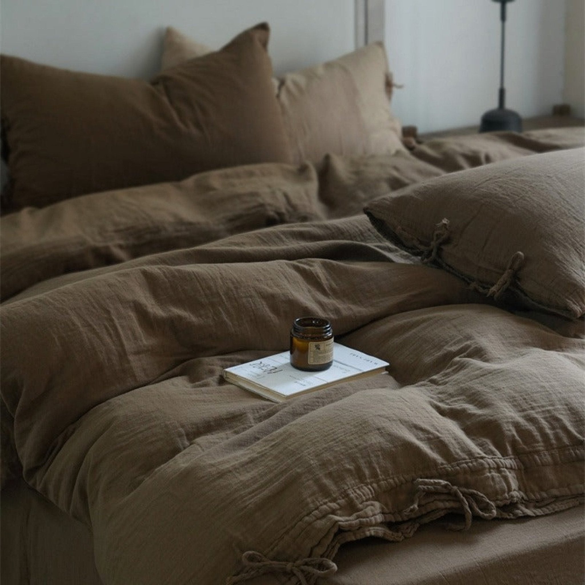 Evelyn Retro Double Gauze Bedding Set / Chestnut Brown - Ever Lasting