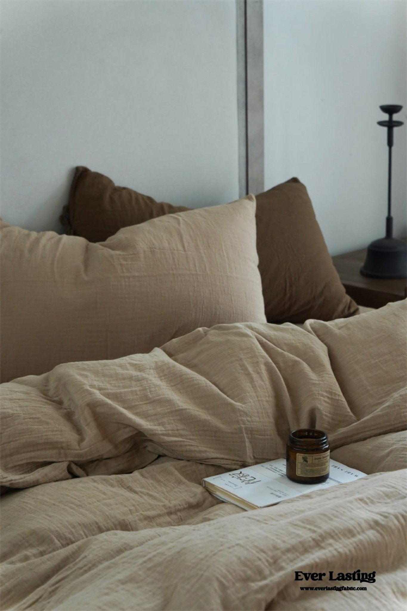 Evelyn Retro Double Gauze Bedding Set / Chestnut Brown - Ever Lasting