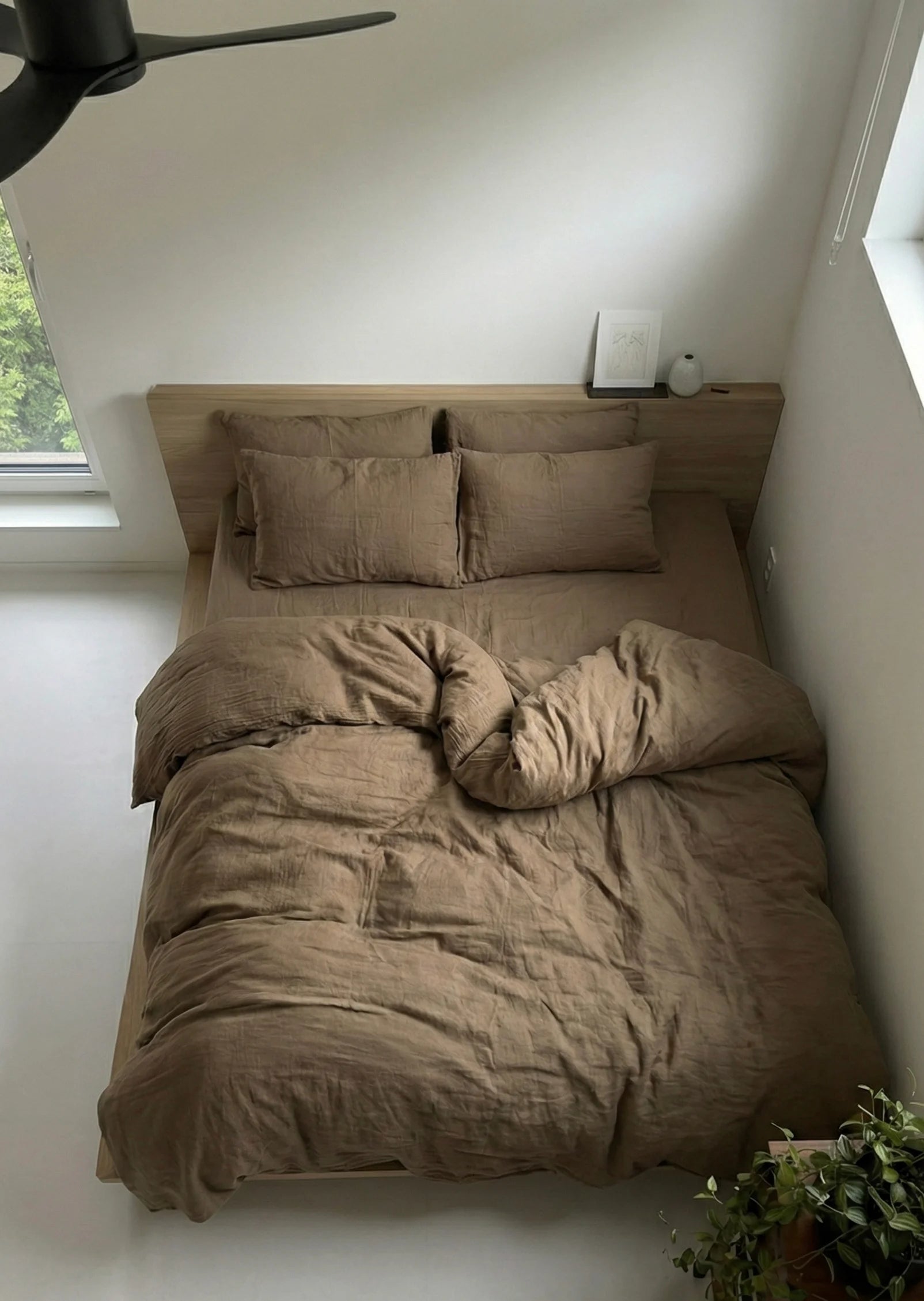 - Ever Lasting - Evelyn Retro Double Gauze Bedding Set / Chestnut Brown - Bedding Set - Ever Lasting