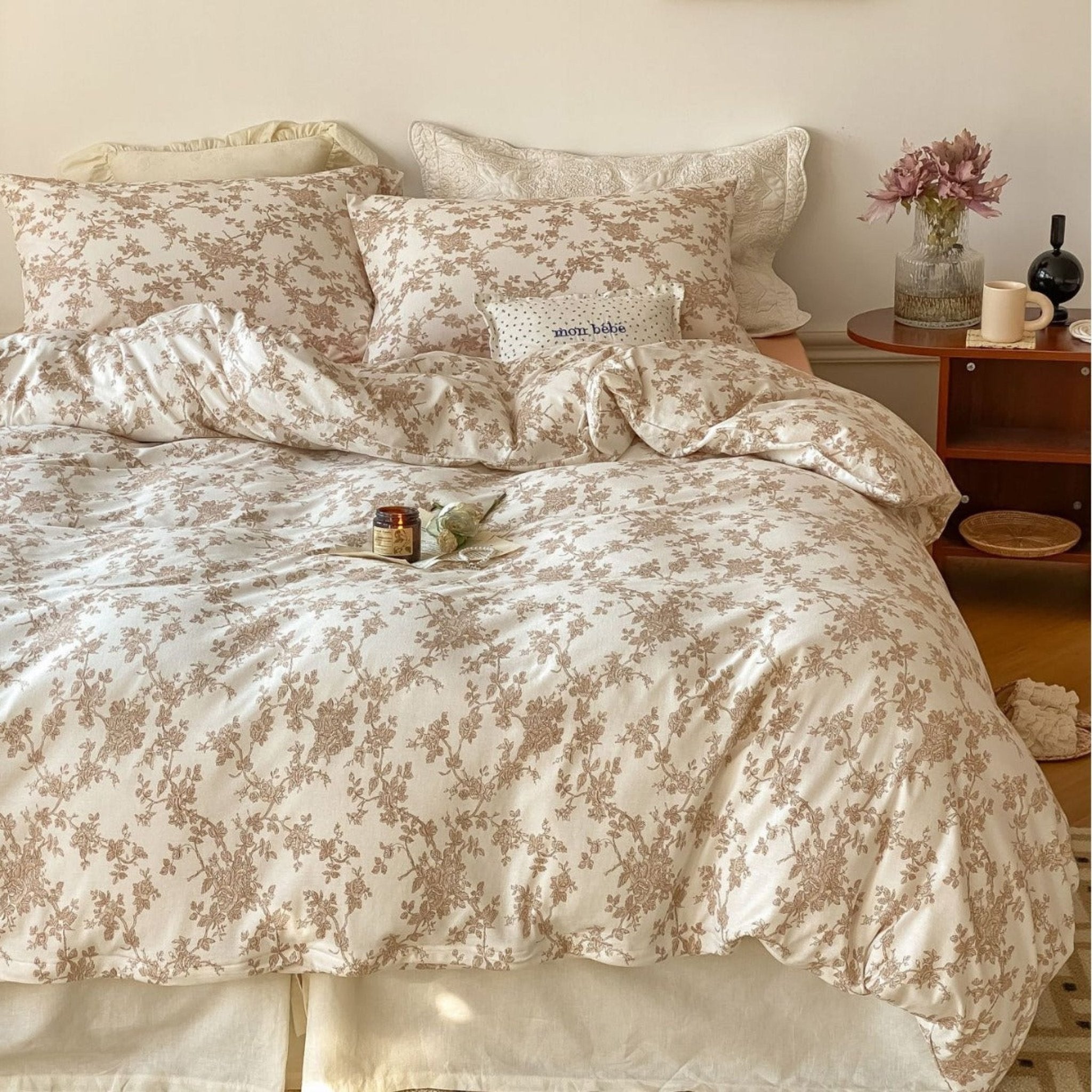 Fleur Elegant Floral Knit Cotton Bedding Bundle - Ever Lasting