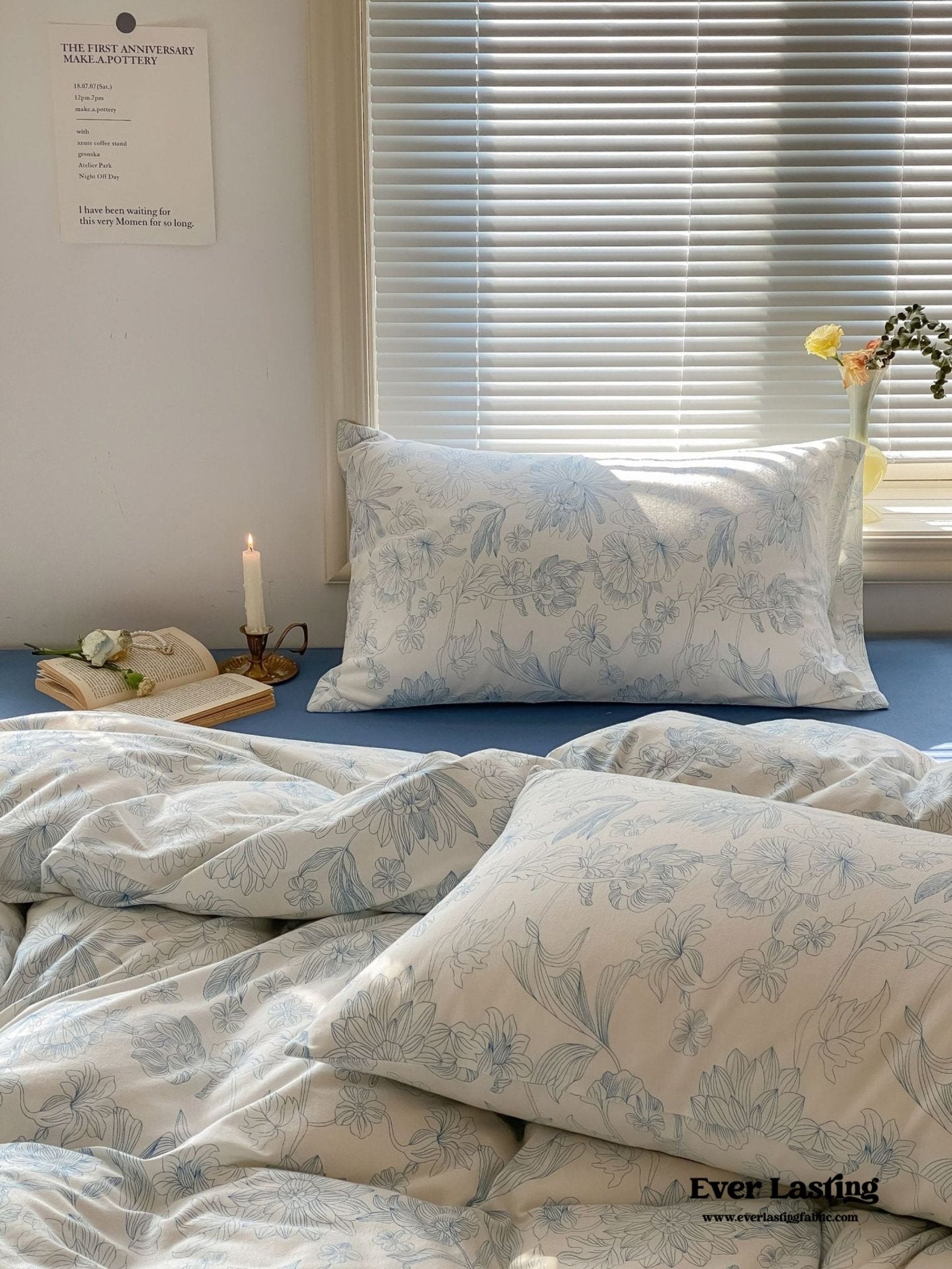 Fleur Elegant Floral Knit Cotton Bedding Bundle - Ever Lasting